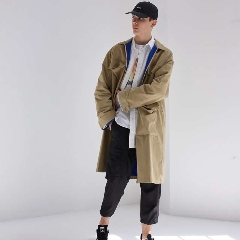 【リバーシブルコート】メンズカジュアルスーツ メンズ ロング丈マルチワーク リバーシブルコート