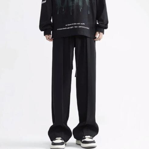 メンズカジュアルスーツ メンズワイドパンツ　ゆったりスラックス