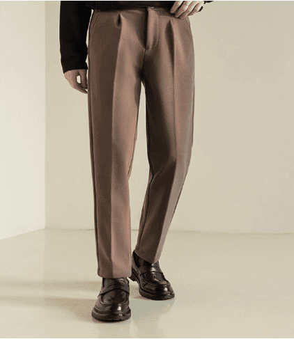 メンズカジュアルスーツパンツ 五十代男性向けきれいめテーパードスラックス